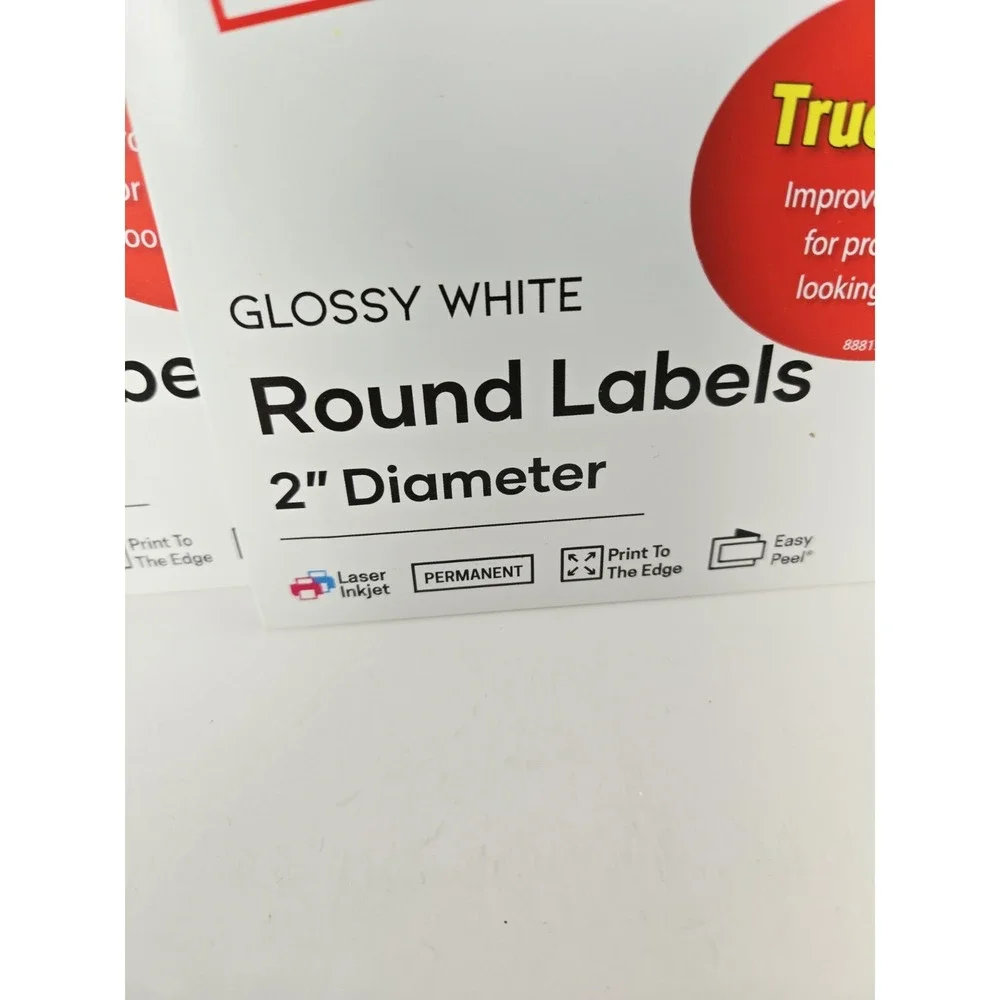 Avery True Print Glossy White Round Labels 2